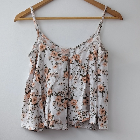 American Eagle Flowy Floral Crop Top sz Medium - Picture 2 of 9